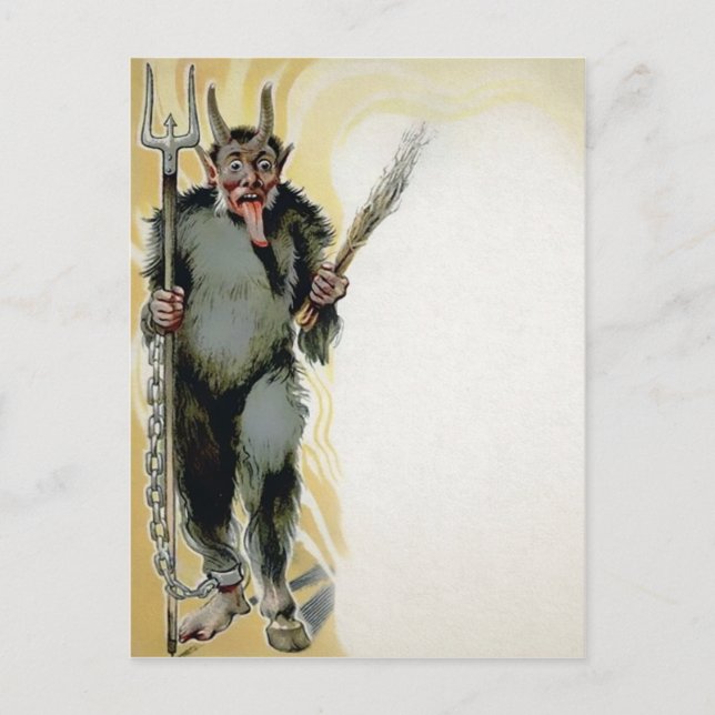 Carte Postale Krampus Déplaisant vintage (Devant)