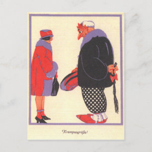 Carte Postale Krampus & Saint-Valentin