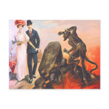 Krampus traquant un couple d'adultes