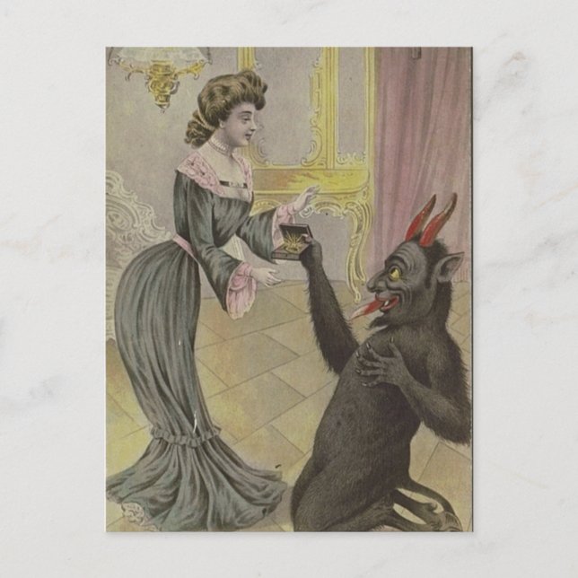 Carte Postale Krampus trouve l'amour (Devant)