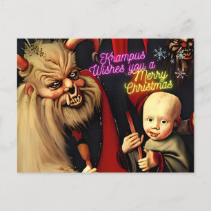 Carte Postale Krampus vous souhaite un joyeux Noël