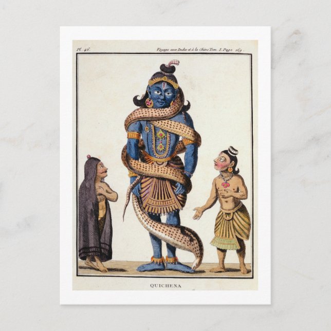 Carte Postale Krishna serrée par le serpent Kaliya, de 'Voya (Devant)