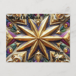 Carte Postale KRISTEN ~ NOËL ~ motif en étoile 3D ~