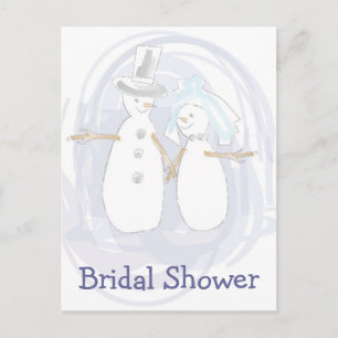 Carte Postale KRW Winter Snowmen Custom Show Invitation