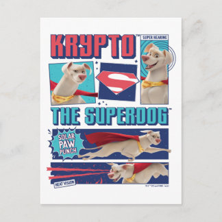 Carte Postale Krypto Les Panneaux De Bande Dessinée Super Chien