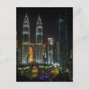 Carte Postale Kuala Lumpar Skyline La Nuit