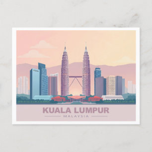 Carte Postale Kuala Lumpur Malaisie Pastel Travel