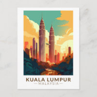 Kuala Lumpur Malaisie Voyage Art Vintage