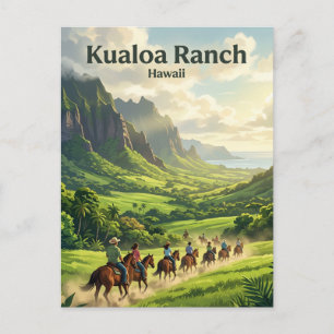 Carte Postale Kualoa Ranch Hawaï