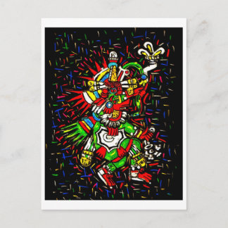 carte postale kukulcan colorée