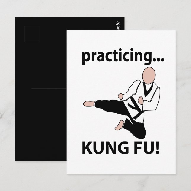 Carte Postale Kung Fu Black Belt Arts martiaux (Devant / Derrière)