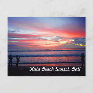 Carte Postale Kuta Beach Sunset, Bali Indonésie