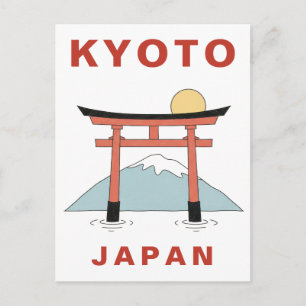 Carte Postale Kyoto Japon Porte Torii Minimaliste Voyage