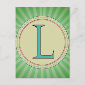 CARTE POSTALE L LETTRE DE MONOGRAMME