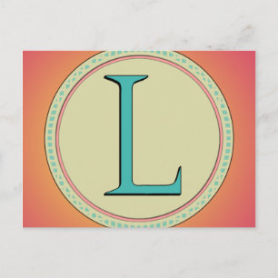 CARTE POSTALE L MONOGRAM LETTER