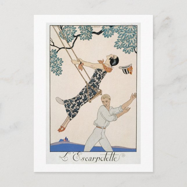 Carte Postale La Balançoire, 1923 (impression au pochoir) (Devant)