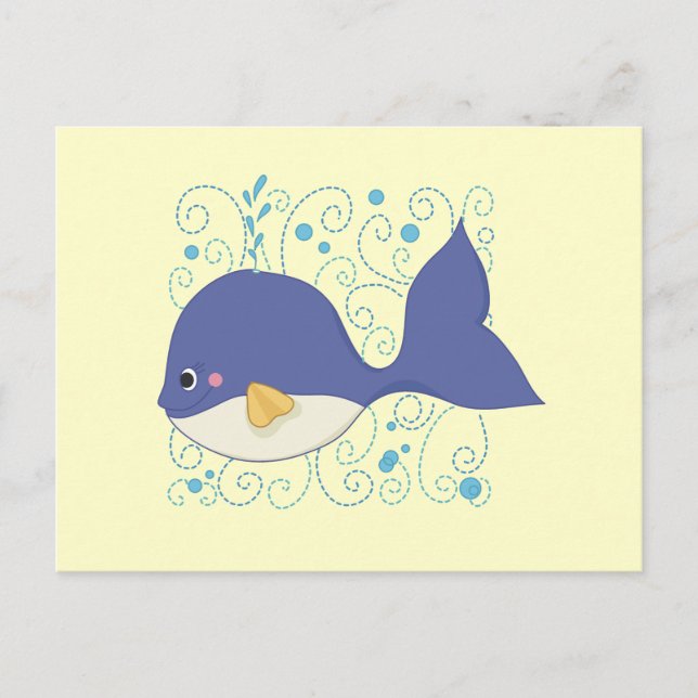 Carte Postale La baleine d'un T-shirts et cadeaux de queue (Devant)