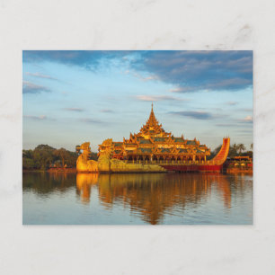 Carte Postale La Barque royale de Yangon
