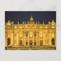 La basilique Saint-Pierre la nuit, Cité du Vatican