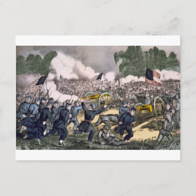 Carte Postale La bataille de Gettysburg, Pa. 3 juillet. 1863 (Devant)