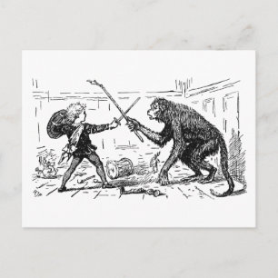 Carte Postale "La bataille de l'épée singe"