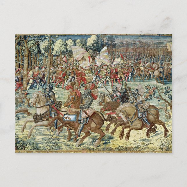 Carte Postale La bataille de Pavie. L'Avance de Charles V (Devant)