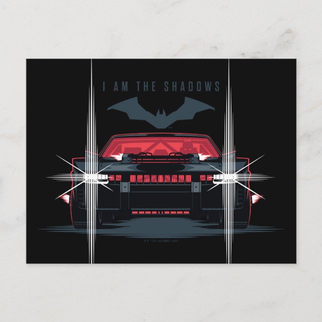 Carte Postale La Batmobile de Batman - Je Suis Les Ombres (Devant)