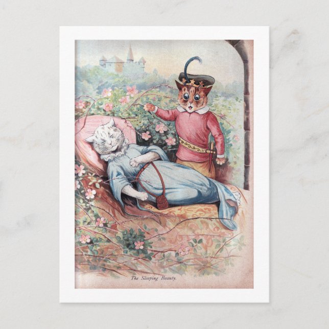 Carte Postale La beauté du sommeil, Louis Wain (Devant)