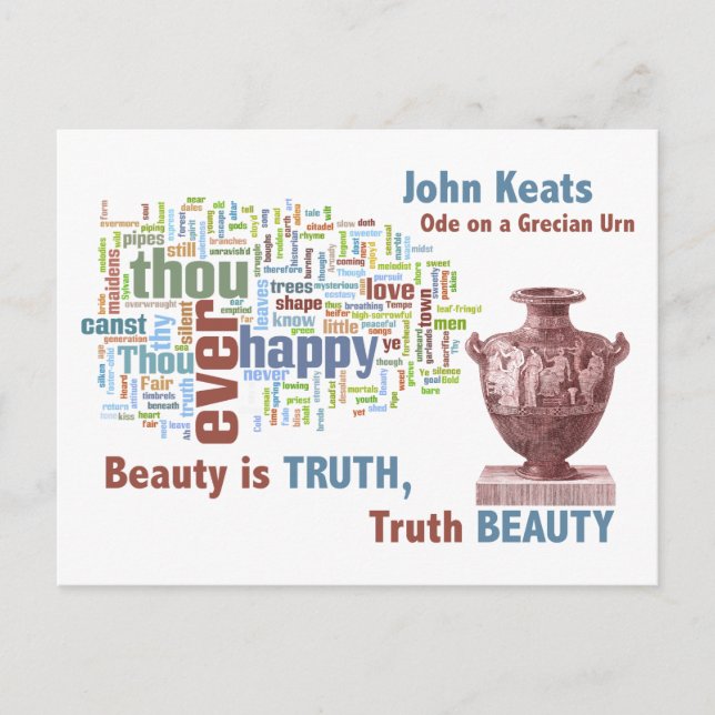 Carte Postale La beauté est la vérité - John Keats - Urne grecqu (Devant)