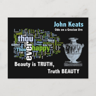 Carte Postale La beauté est la vérité - John Keats - Urne grecqu