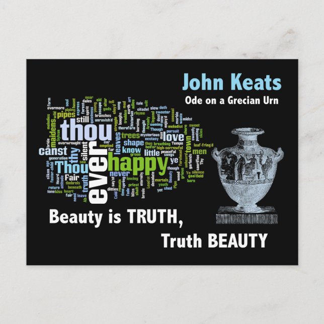 Carte Postale La beauté est la vérité - John Keats - Urne grecqu (Devant)