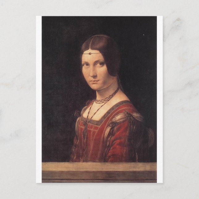 Carte Postale La Belle Ferronnière par Leonardo Da Vinci (Devant)