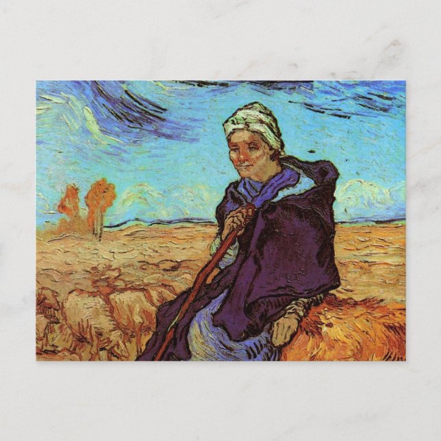 Carte Postale La Bergère (après Millet) par Vincent van Gogh (Devant)