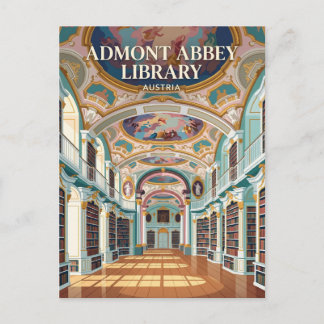 Carte Postale La bibliothèque de l'abbaye d'Admont en Autriche