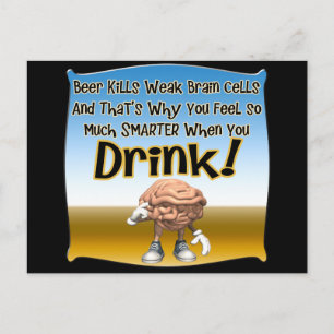 Carte Postale La bière tue Weak Cerveau Cellules T-shirts Cadeau