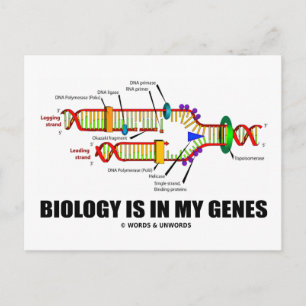 Carte Postale La biologie est dans mes gènes (réplication de l'A