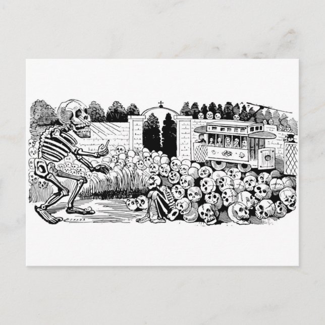 Carte Postale La Calavera des Trolley Cars c. 1907, Mexique (Devant)