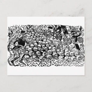 Carte Postale La Calavera Revuelta par José Guadalupe Posada