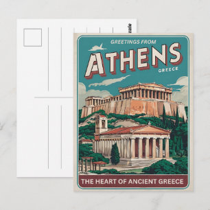 Carte Postale La capitale vintage d'Athènes de Grèce cadeaux