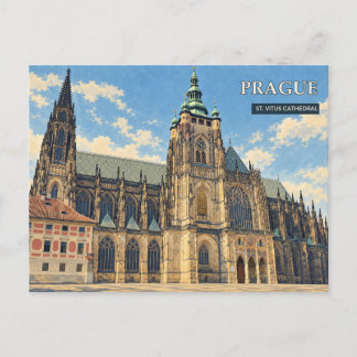 Carte Postale La cathédrale Saint-Guy de Prague dans la lumière