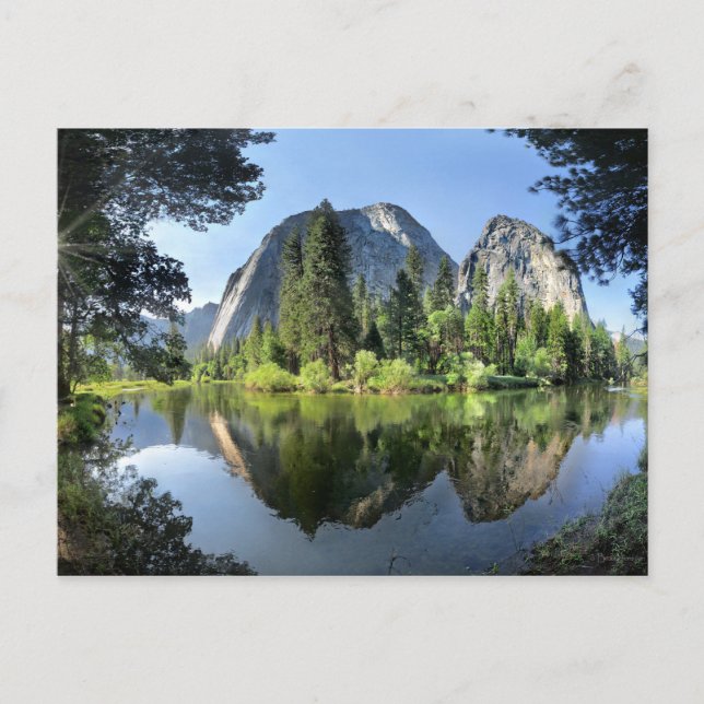 Carte Postale La cathédrale surplombe la rivière Merced - Yosemi (Devant)