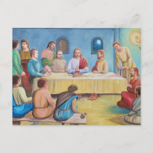 Carte Postale La Cène : Jésus et les disciples