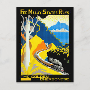 Carte Postale La Chersonèse dorée, Malaisie, chemin de fer, trai