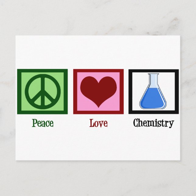 Carte Postale La chimie de l'amour pour la paix (Devant)
