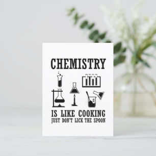 Carte Postale la chimie est comme la cuisine blague chimiste drô