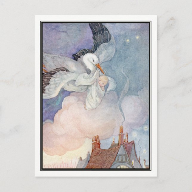 Carte Postale La cigogne par Anne Anderson (Devant)