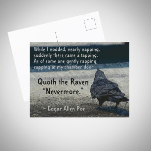 Carte Postale La citation du corbeau Edgar Allen Poe's Nevermore