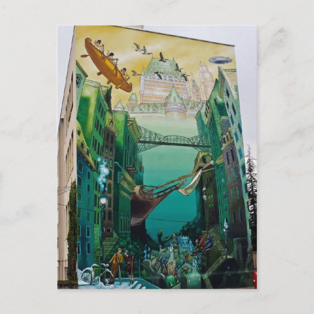 Carte Postale La cité idéale québécoise - Mur peint - Lyon (Devant)