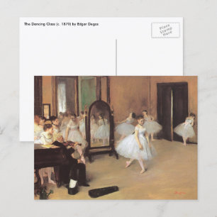 Carte Postale La Classe de danse par Edgar Degas, Ballet Vintage