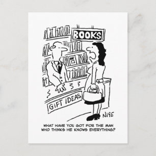 Carte Postale La clientele d'une librairie pose une question au 